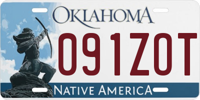 OK license plate 091ZOT