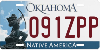 OK license plate 091ZPP