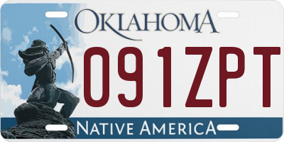OK license plate 091ZPT