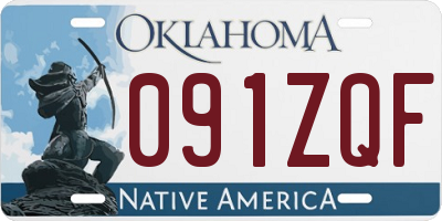 OK license plate 091ZQF
