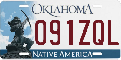 OK license plate 091ZQL