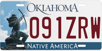 OK license plate 091ZRW