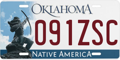 OK license plate 091ZSC