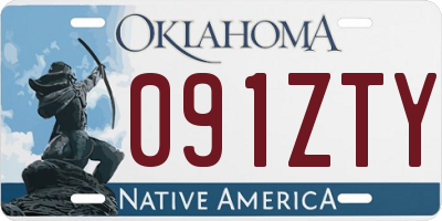 OK license plate 091ZTY