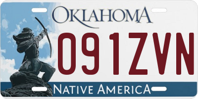 OK license plate 091ZVN