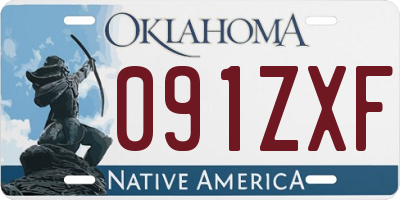 OK license plate 091ZXF