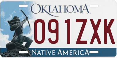 OK license plate 091ZXK