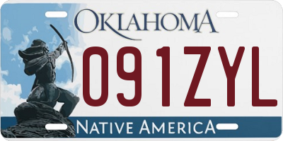 OK license plate 091ZYL