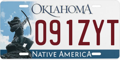 OK license plate 091ZYT