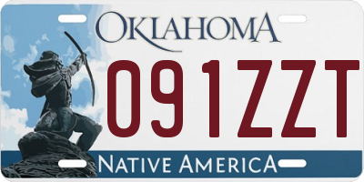 OK license plate 091ZZT