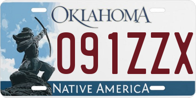 OK license plate 091ZZX