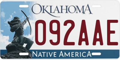 OK license plate 092AAE