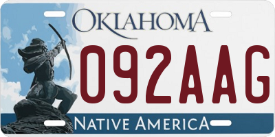 OK license plate 092AAG