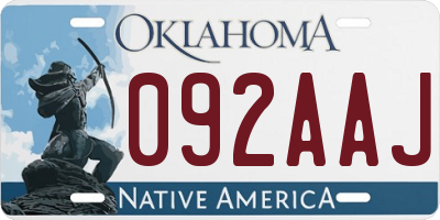 OK license plate 092AAJ