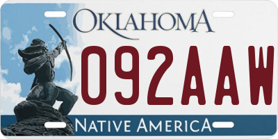OK license plate 092AAW