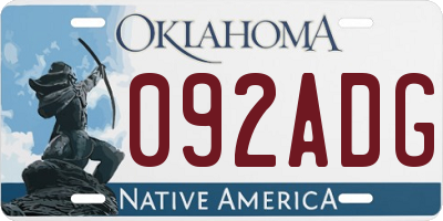 OK license plate 092ADG