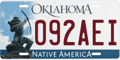 OK license plate 092AEI