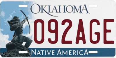 OK license plate 092AGE