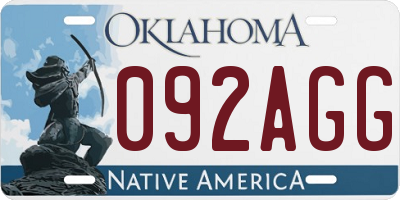 OK license plate 092AGG