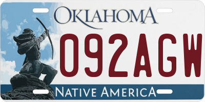 OK license plate 092AGW