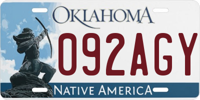 OK license plate 092AGY