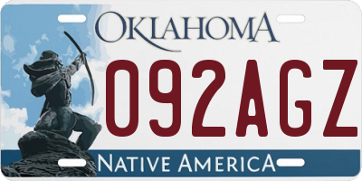 OK license plate 092AGZ