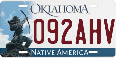 OK license plate 092AHV