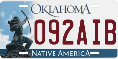 OK license plate 092AIB