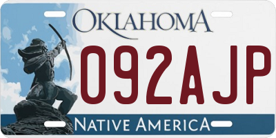 OK license plate 092AJP