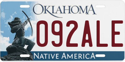 OK license plate 092ALE