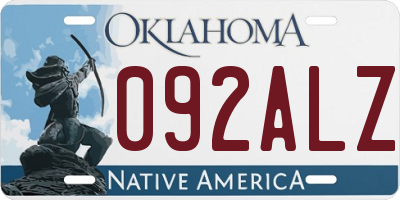 OK license plate 092ALZ