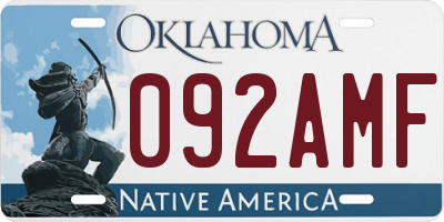 OK license plate 092AMF