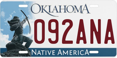 OK license plate 092ANA