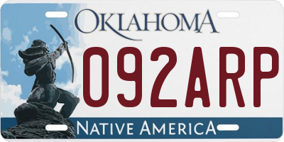 OK license plate 092ARP