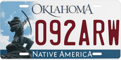 OK license plate 092ARW