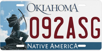 OK license plate 092ASG