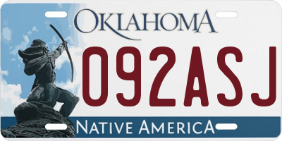 OK license plate 092ASJ