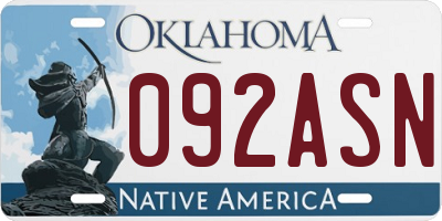 OK license plate 092ASN