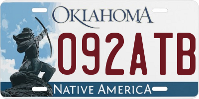 OK license plate 092ATB