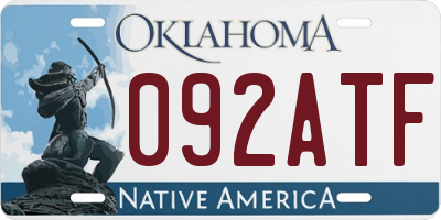 OK license plate 092ATF