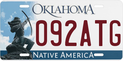 OK license plate 092ATG