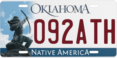 OK license plate 092ATH