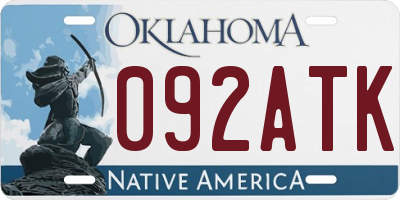 OK license plate 092ATK