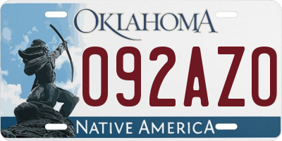 OK license plate 092AZO