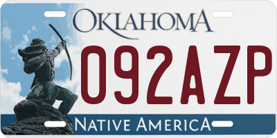 OK license plate 092AZP