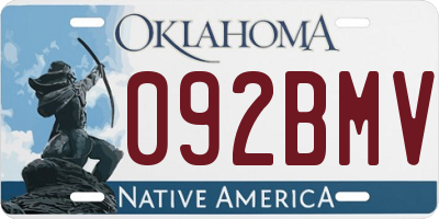 OK license plate 092BMV
