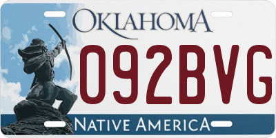 OK license plate 092BVG