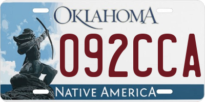 OK license plate 092CCA
