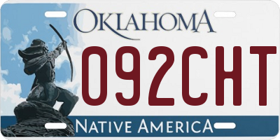 OK license plate 092CHT