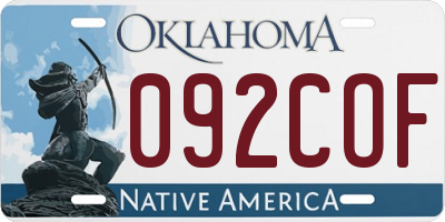 OK license plate 092COF